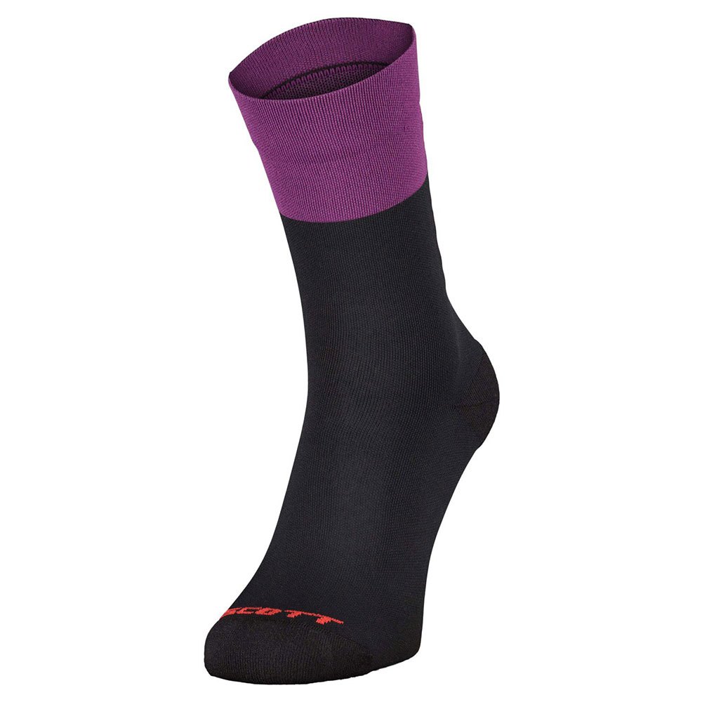 Bild von Scott Block Stripe Crew Fahrrad Socken schwarz/vivid lila 2024 (M) 39-41
