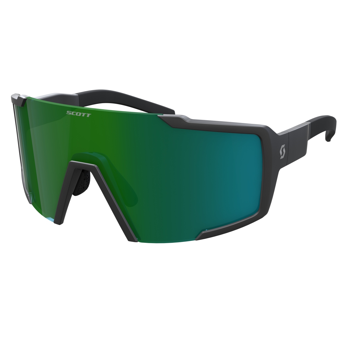 Bild von Scott Shield Wechselscheiben Fahrrad Brille matt schwarz/grün chrome