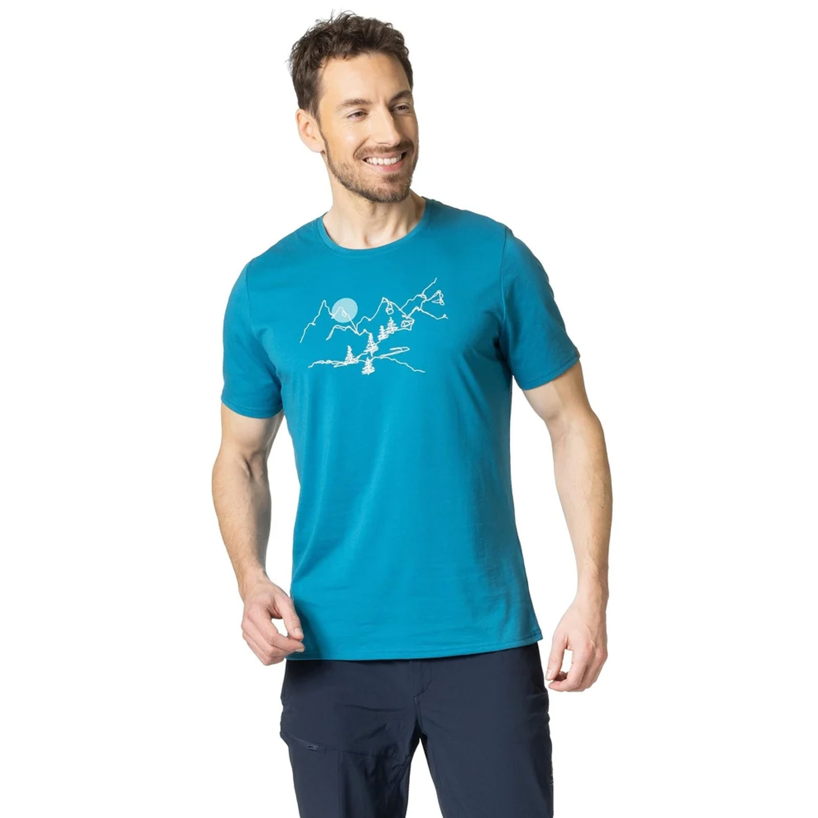 Bild von Odlo Laufshirt Nikko T-Shirt mit Landschaftsprint Aus vielseitigem und funktionellem Baumwoll-Mischgewebe
