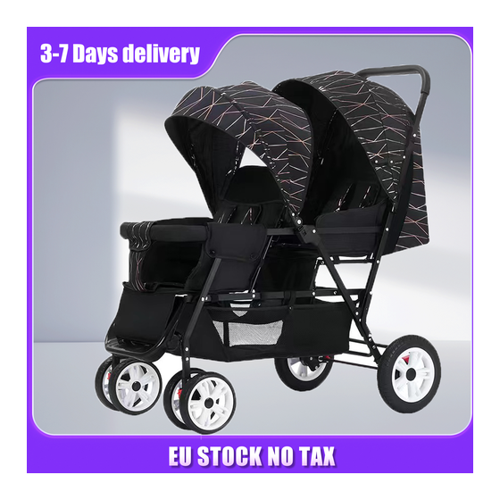 Bild von Doppel-Kinderwagen für zwei Sitze: Praktisch und Faltbar