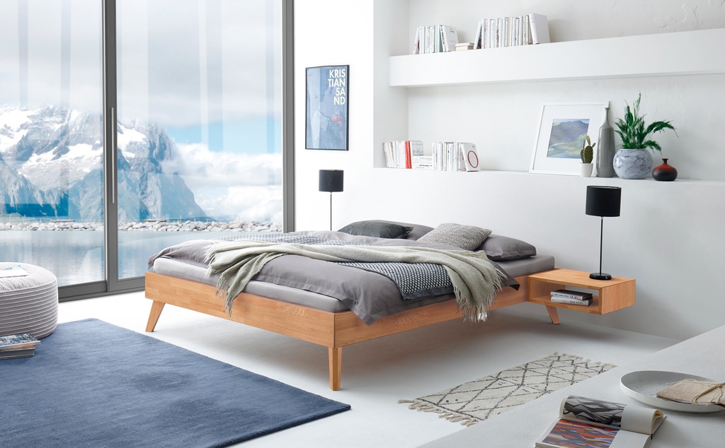 Bild von Hasena Trento Bettgestell Calvari20 Farbe 71-Eiche Bianco, geölt Größe 120x200