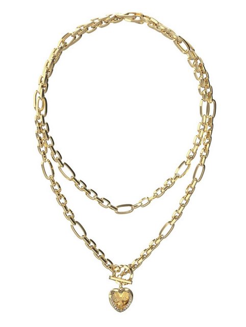 Bild von Guess, Halsschmuck, 37" HEART & T-BAR CHAIN NK Halskette, (Stahl)