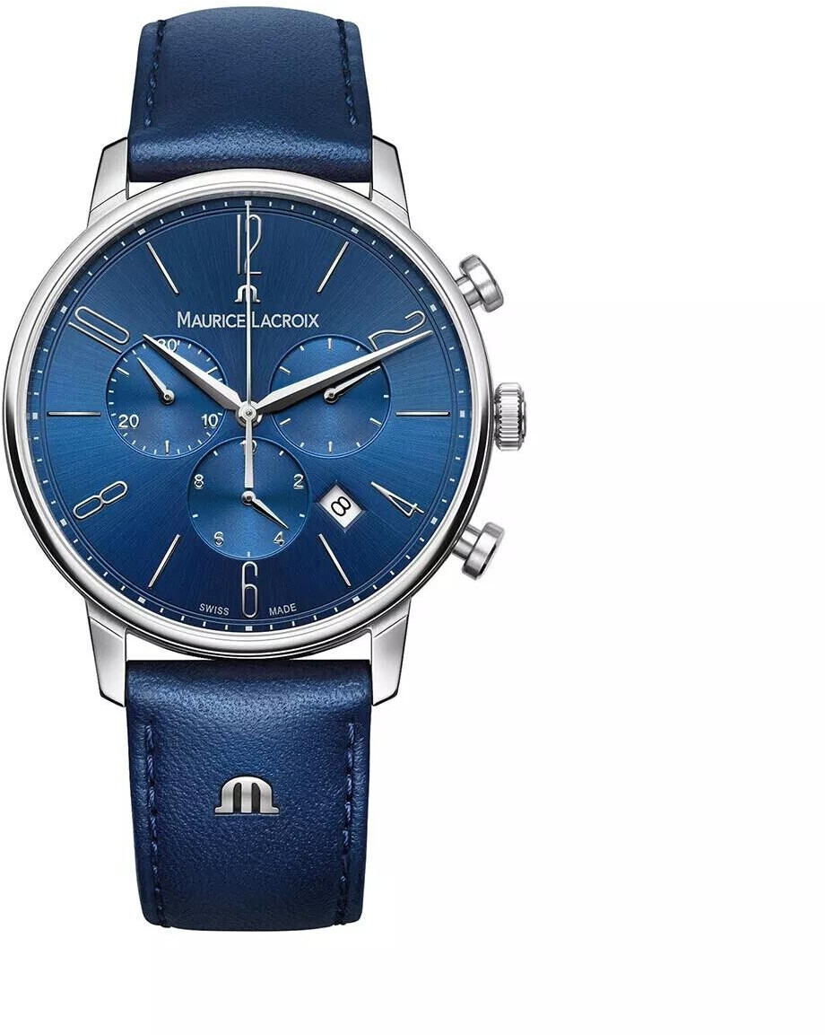 Bild von MAURICE LACROIX Men's Blue Eliros Chronograph Leather Watch EL1098-SS001-420-4