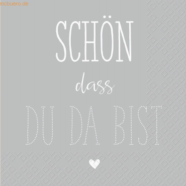 Bild von 6 x Stewo Servietten 33x33cm VE=20 Stück Dahoma grau FSC