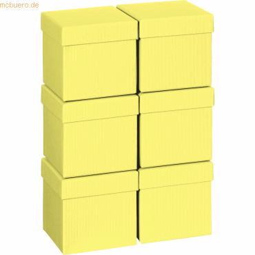Bild von 6 x Stewo Geschenkbox 10x10x10cm Cube One Colour gelb