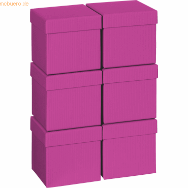 Bild von 6 x Stewo Geschenkbox 10x10x10cm Cube One Colour pink