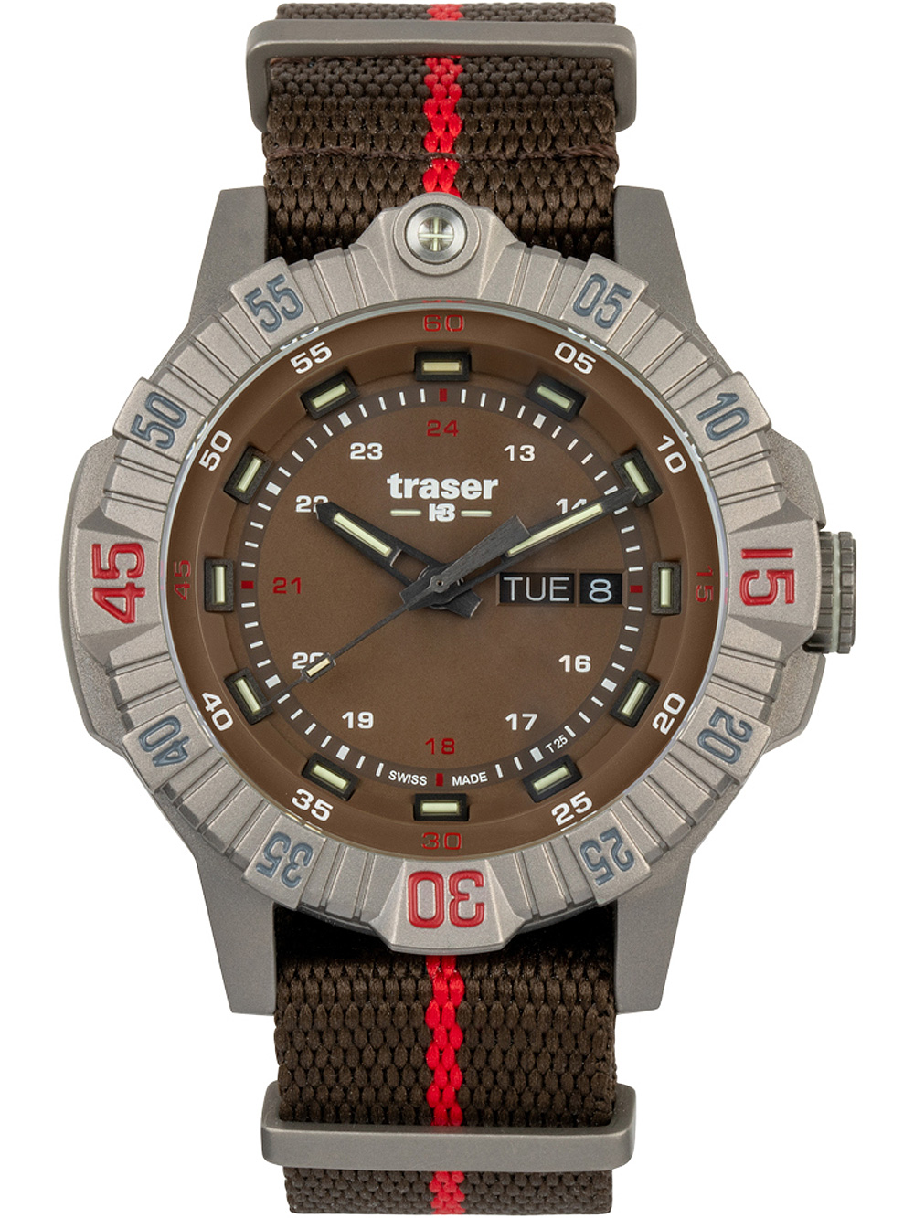 Bild von Traser H3 110669 Tactical Braun Titan Herrenuhr 46mm 20ATM