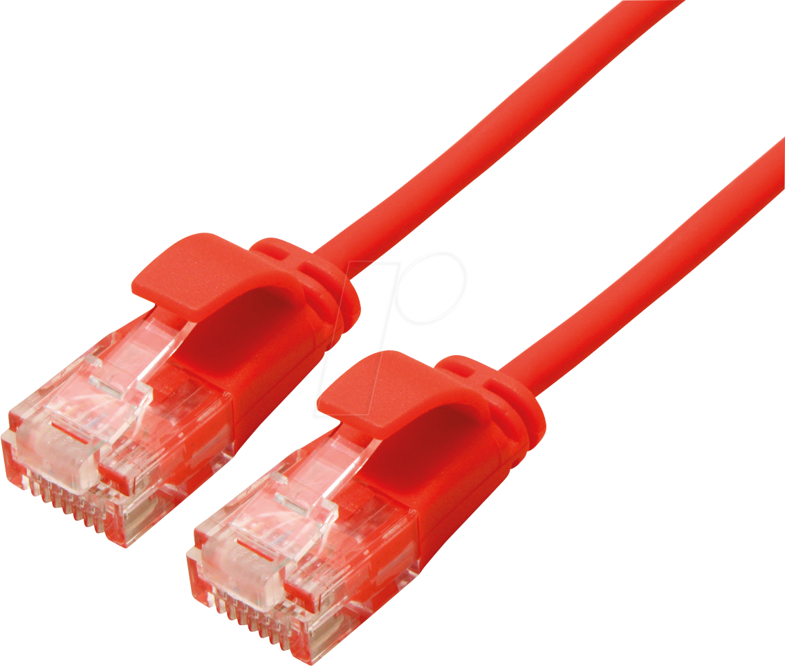 Bild von Roline UTP DataCenter Patchkabel Kat.6A, LSOH, slim, rot, 0,15 m (U/UTP, CAT6a, 0.15 m), Netzwerkkabel