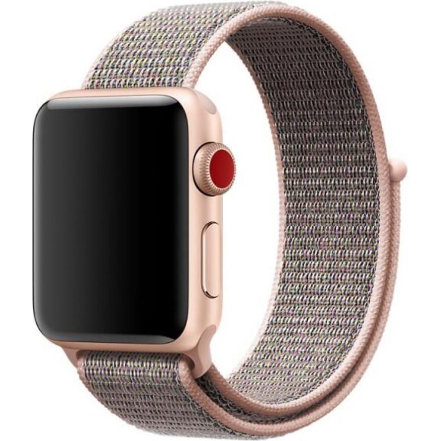 Bild von Cover-Discount Nylon Armband (42 mm, 44 mm, Nylon, Apple Watch Series 1, Apple Watch SE, Apple Watch Series 2, Apple Watch Series 3, Apple Watch Series 4, Apple Watch Series 5, Apple Watch Series 6), Uhrenarmband, Rosa