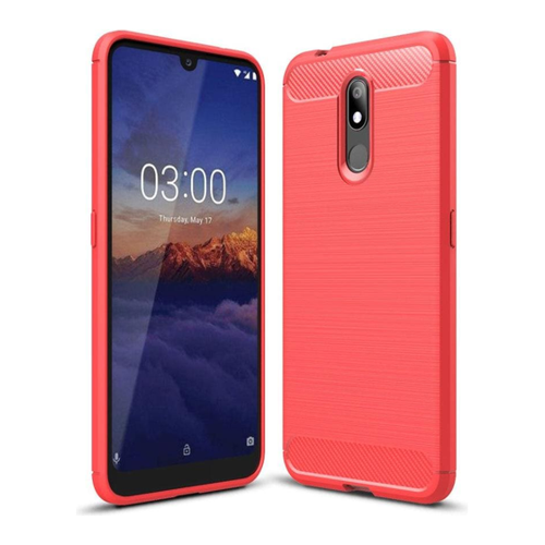 Bild von Cover-Discount Silikon Gummi Case im Metall Carbon Look für Nokia 3.2
