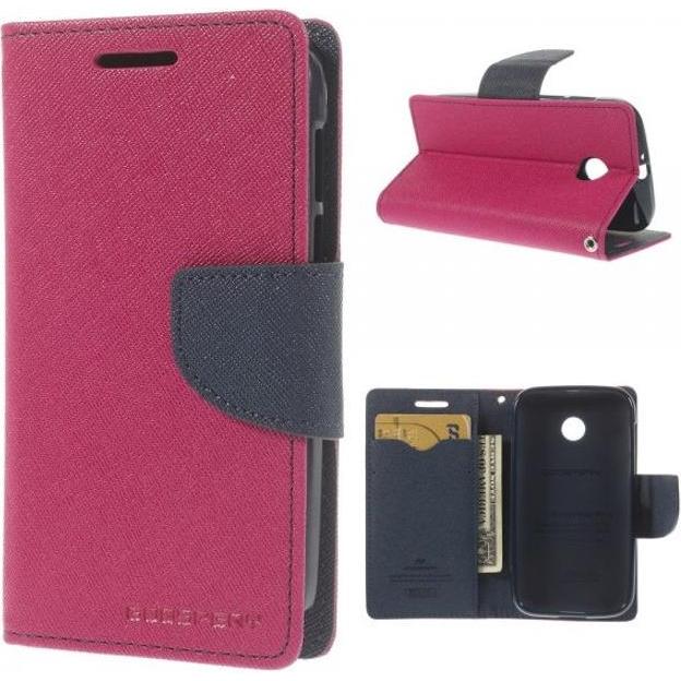 Bild von Goospery Fancy Diary Series (Motorola Moto E), Smartphone Hülle, Rosa, Blau, Pink