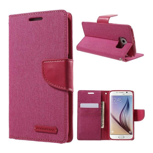 Bild von Goospery Canvas Diary Series für Galaxy S6 – Smartphone Hülle in Pink