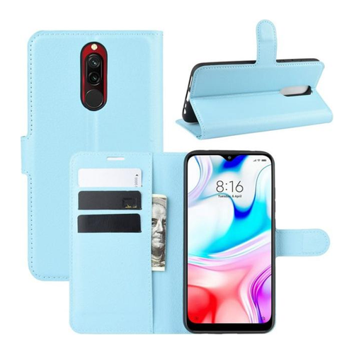 Bild von MU Classic Litchi Leder Bookcover Series (Xiaomi Redmi 8) – Smartphone Hülle in Blau