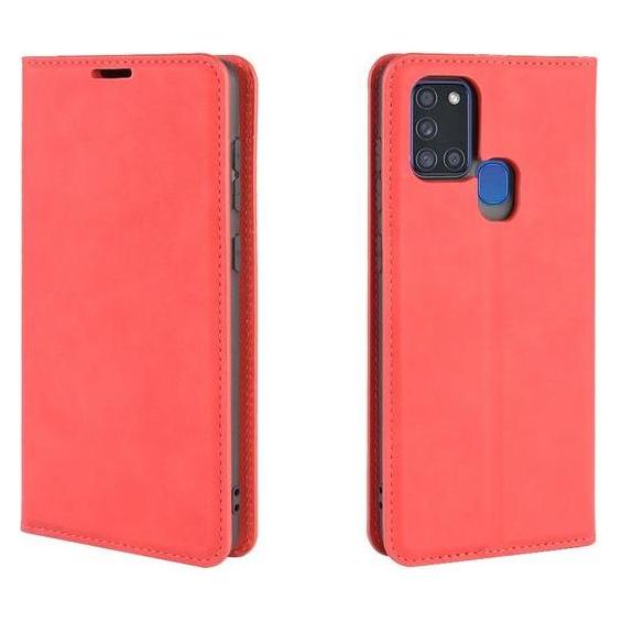 Bild von MU Classic Classic V Leder Bookcover Series (Samsung Galaxy A21s), Smartphone Hülle, Rot