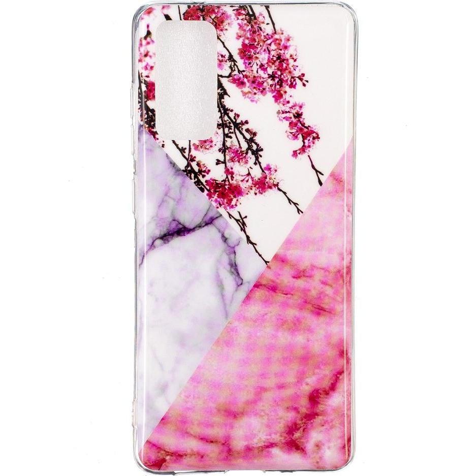 Bild von Cover-Discount Galaxy S20 FE - Softes Silikon Gummi Case TIR- Marble (Samsung Galaxy S20 FE), Smartphone Hülle, Rosa, Mehrfarbig