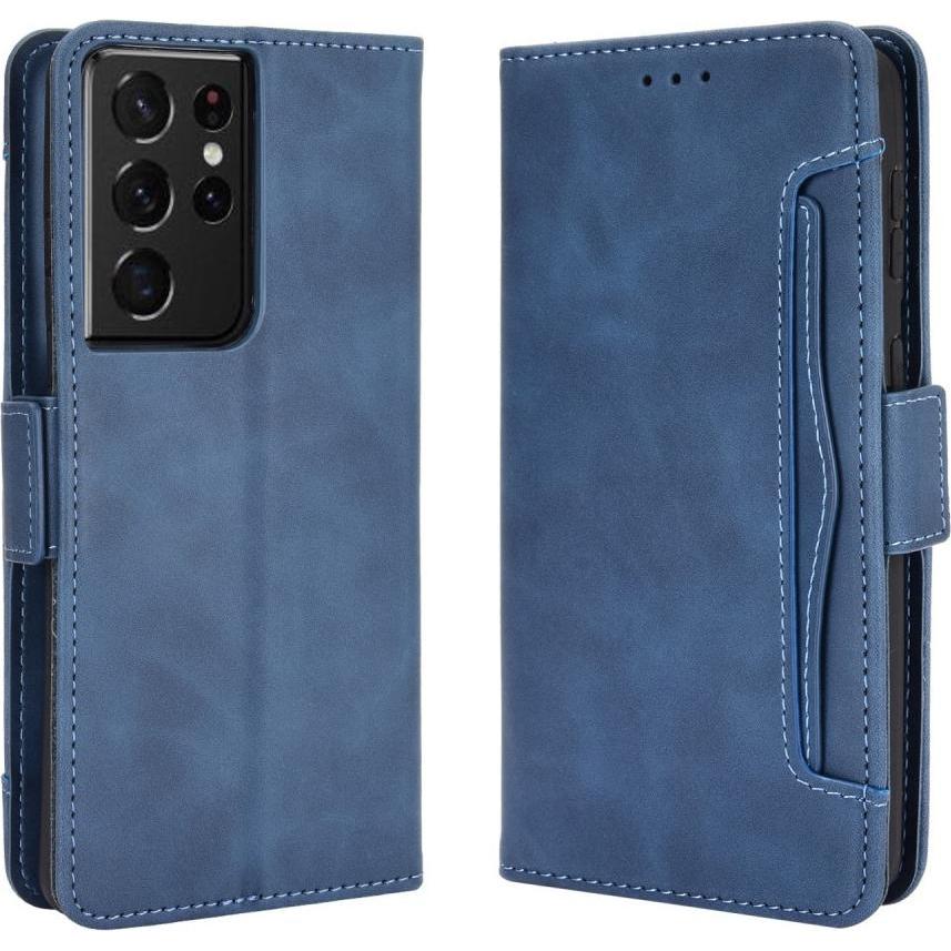 Bild von Cover-Discount Galaxy S21 Ultra - Etui mit vielen Kartenfächer blau (Samsung Galaxy S21 Ultra), Smartphone Hülle, Blau