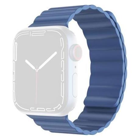 Bild von Mutural Apple Watch 38/40/41mm - Silikonarmband mit Magnetschlaufe blau (40 mm, 41 mm, 38 mm, Silikon, Apple Watch Series 1, Apple Watch Series 6, Apple Watch Series 7, Apple Watch Series 8, Apple Watch Series 9, Apple Watch SE, Apple Watch Series 2, Apple Watch Series 3, Apple Watch Series 4, Apple Watch Series 5), Uhrenarmband, Blau