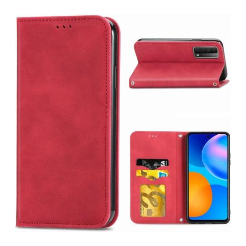 Bild von Cover-Discount Huawei P smart 2021 - Vintage Stand Flip Case Hülle rot