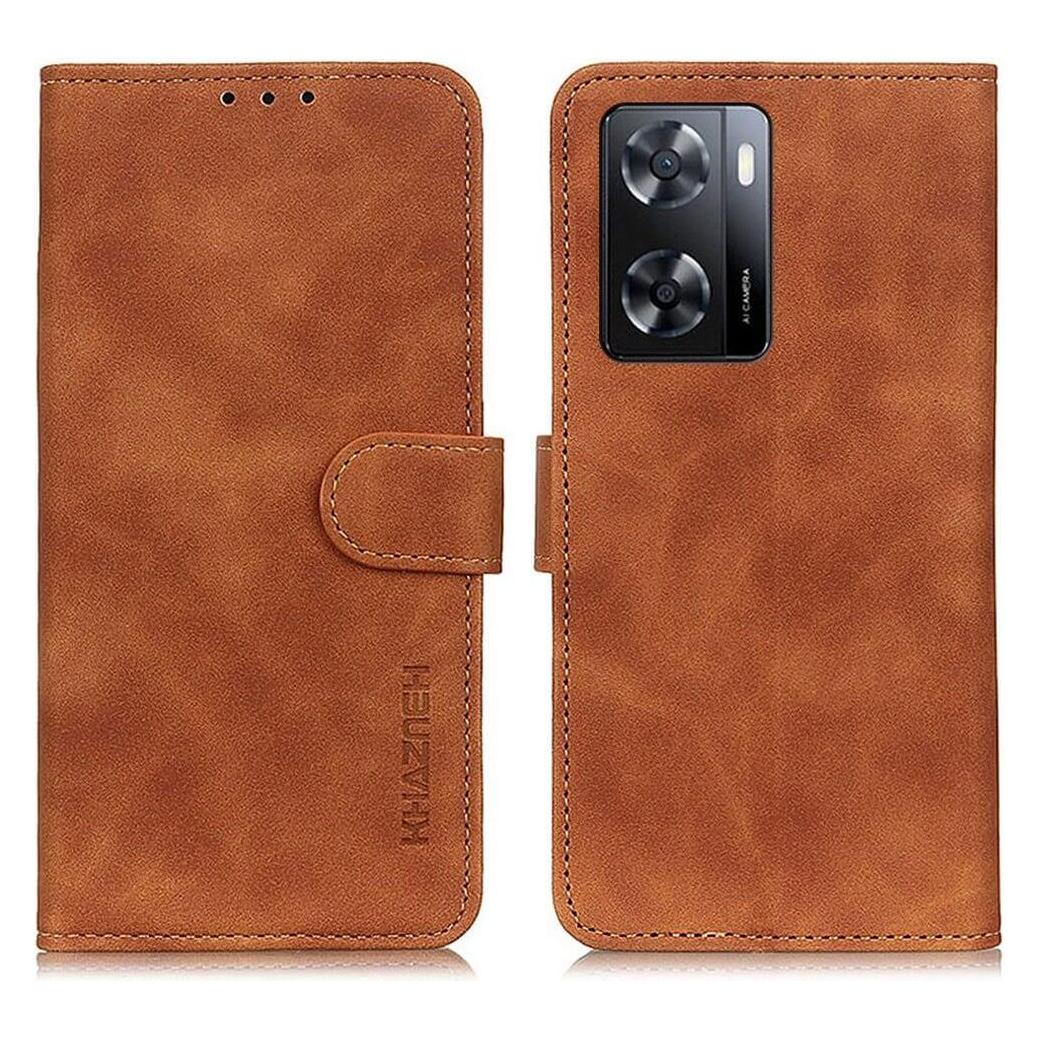 Bild von Cover-Discount OPPO A57s - Leder Etui Hülle braun (Oppo A57s), Smartphone Hülle, Braun