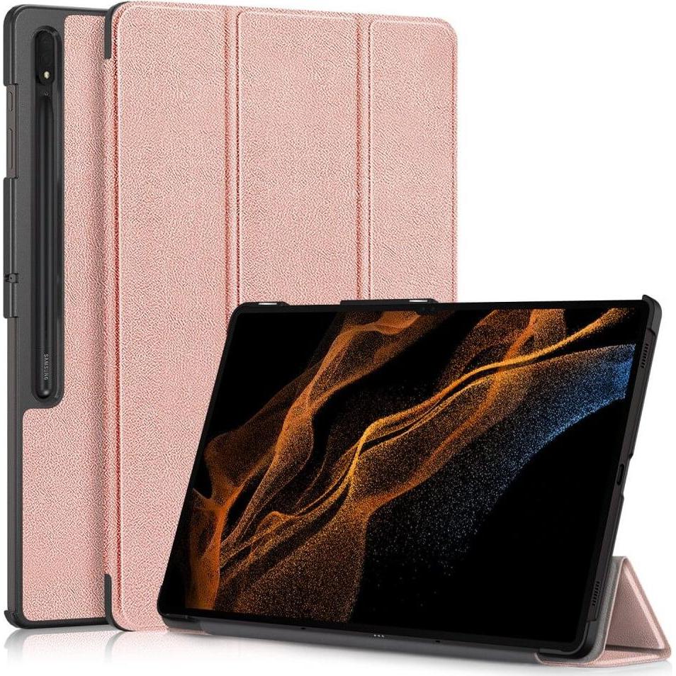 Bild von Cover-Discount Galaxy Tab S9 Ultra - Tri-fold Smart Case roségold (Galaxy Tab S9 Ultra), Tablet Hülle, Rosa