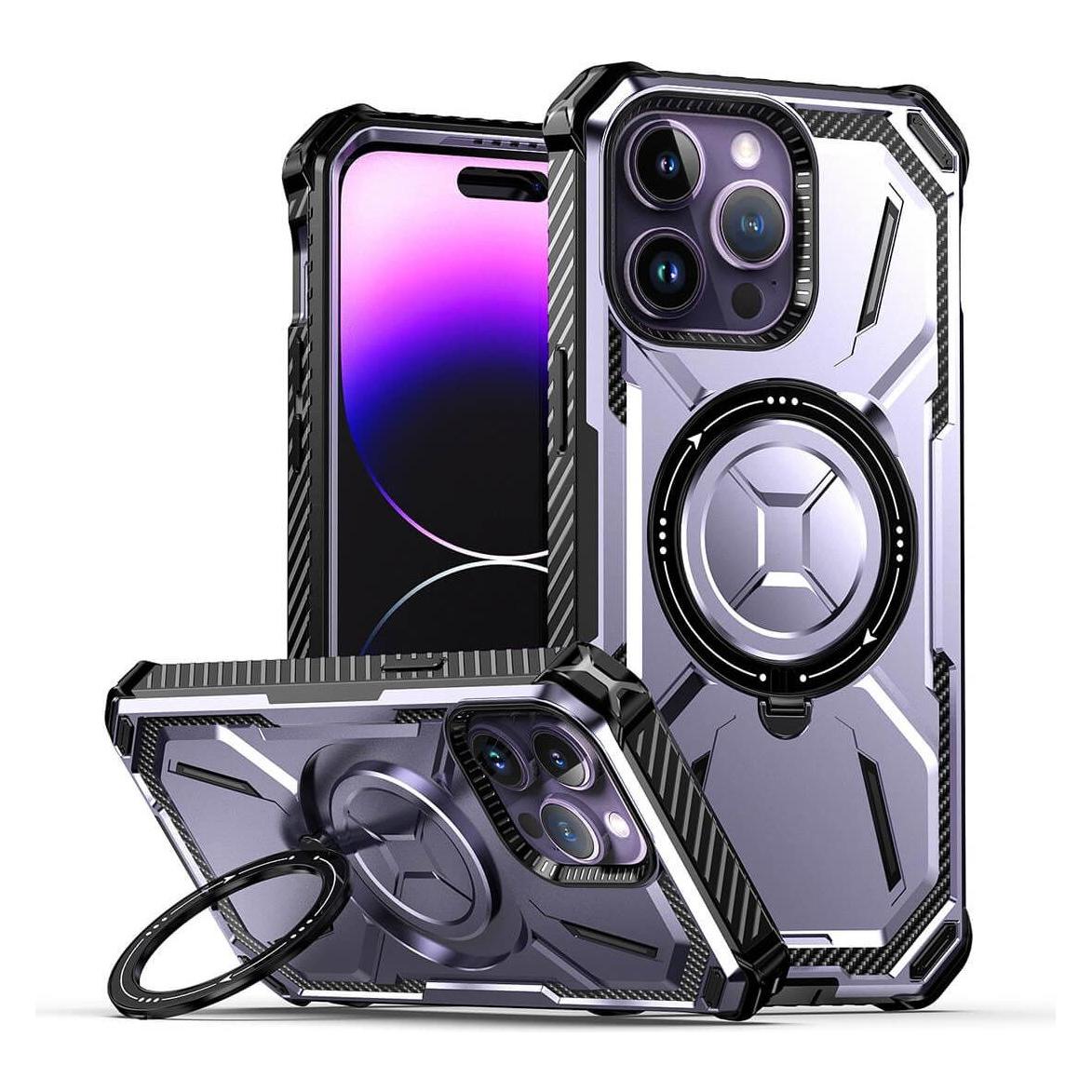 Bild von Cover-Discount iPhone 15 Pro Max - Armor Case mit Kickstand violett (Apple iPhone 15 Pro Max), Smartphone Hülle, Violett