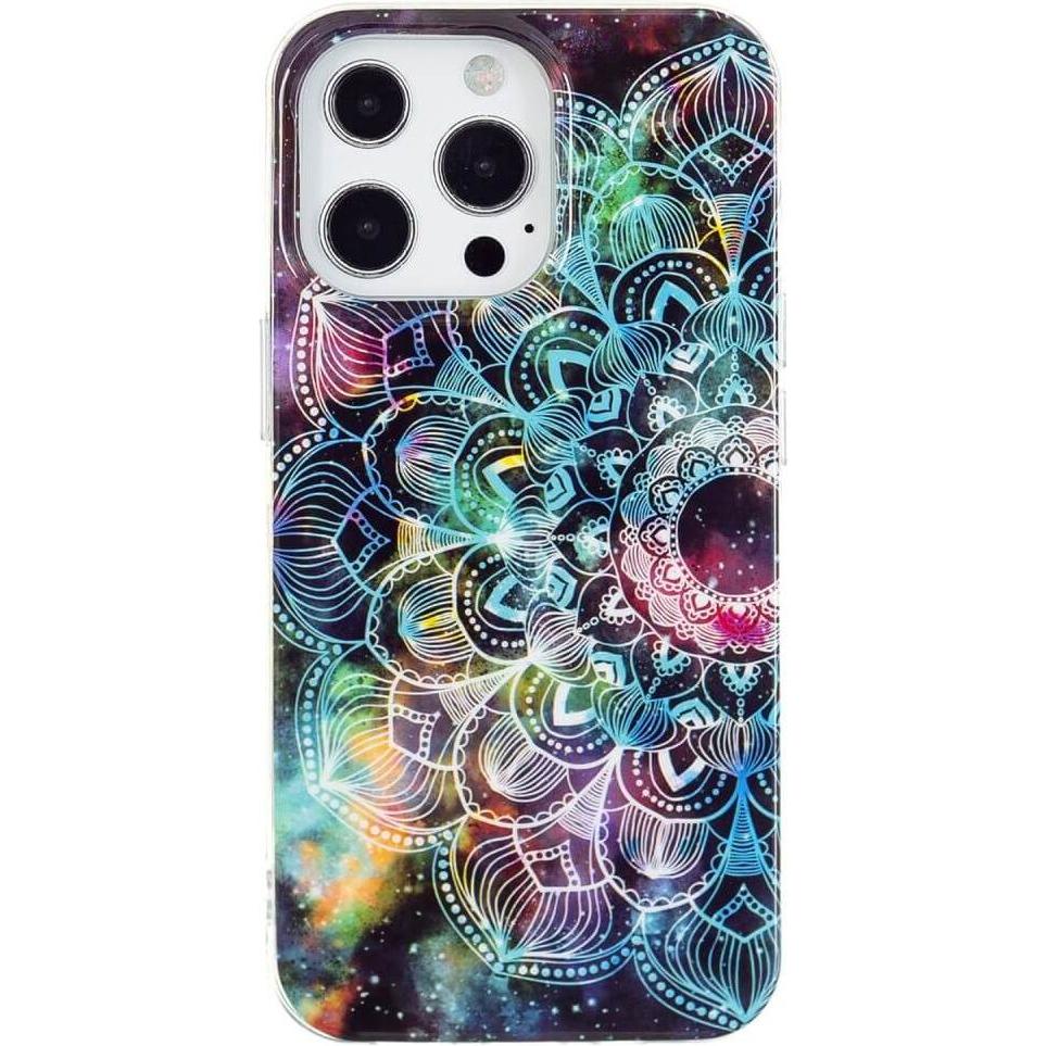 Bild von Cover-Discount iPhone 15 Pro Max - Nachtleuchtende Silikon Hülle Mandala (Apple iPhone 15 Pro Max), Smartphone Hülle, Mehrfarbig