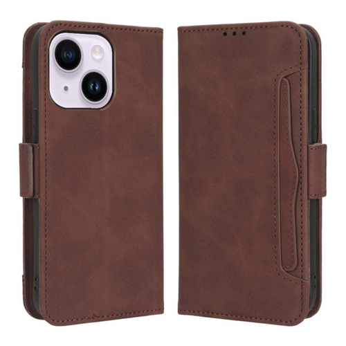 Bild von Cover-Discount iPhone 15 Plus - Etui mit vielen Kartenfächer braun