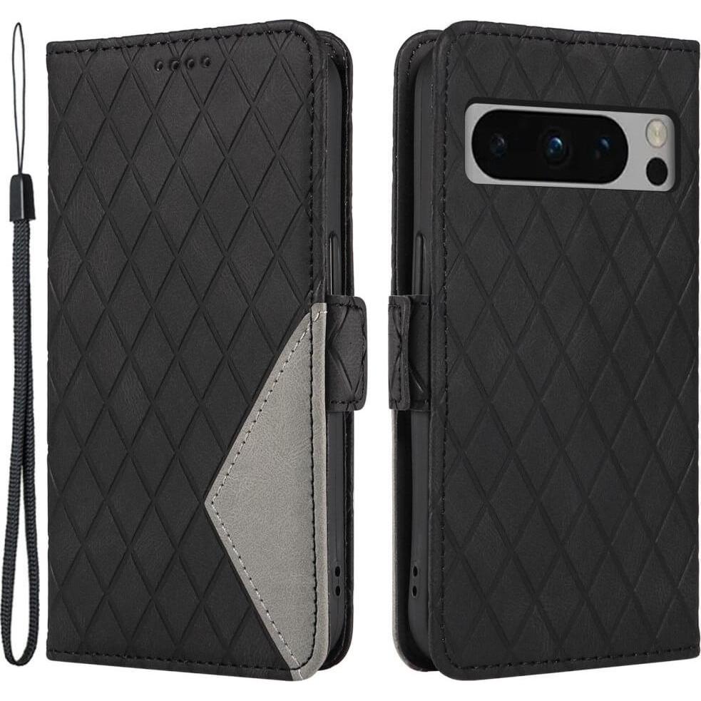 Bild von Cover-Discount Google Pixel 8 Pro - Etui Hülle Rhombus schwarz (Google Pixel 8 Pro), Smartphone Hülle, Schwarz
