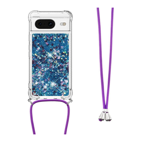 Bild von Cover-Discount Google Pixel 8 - Glitzer Hülle mit Umhängeband blau (Pixel 8)