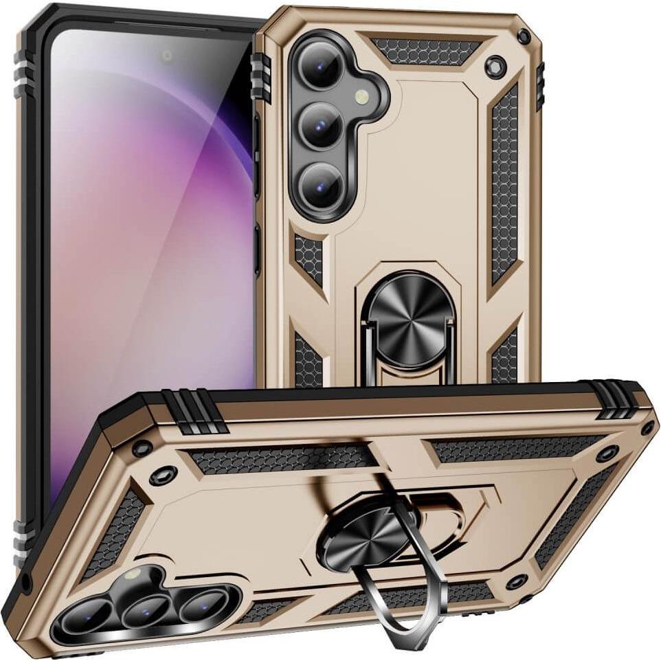 Bild von Cover-Discount Galaxy S23 FE - Armor Case mit Kickstand gold (Samsung Galaxy S23 FE), Smartphone Hülle, Gold