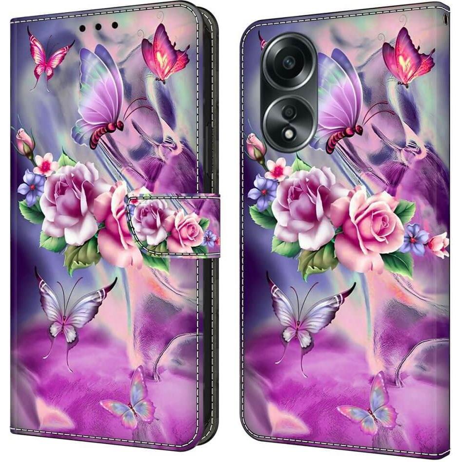 Bild von Cover-Discount OPPO A58 4G - 3D-Effekt Hülle Etui Rosen (Oppo A58 4G), Smartphone Hülle, Rosa