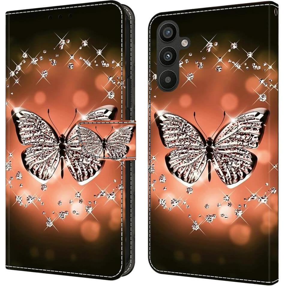 Bild von Cover-Discount Galaxy A15 - 3D-Effekt Hülle Etui Crystal Butterfly (Samsung Galaxy A15), Smartphone Hülle, Blau