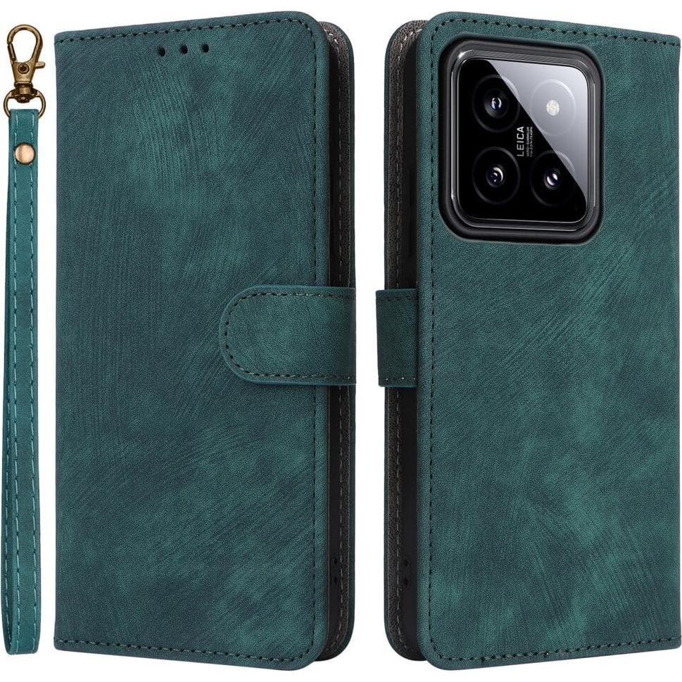 Bild von Cover-Discount Xiaomi 14 - Premium Handyhülle Etui grün (Xiaomi 14), Smartphone Hülle, Grün