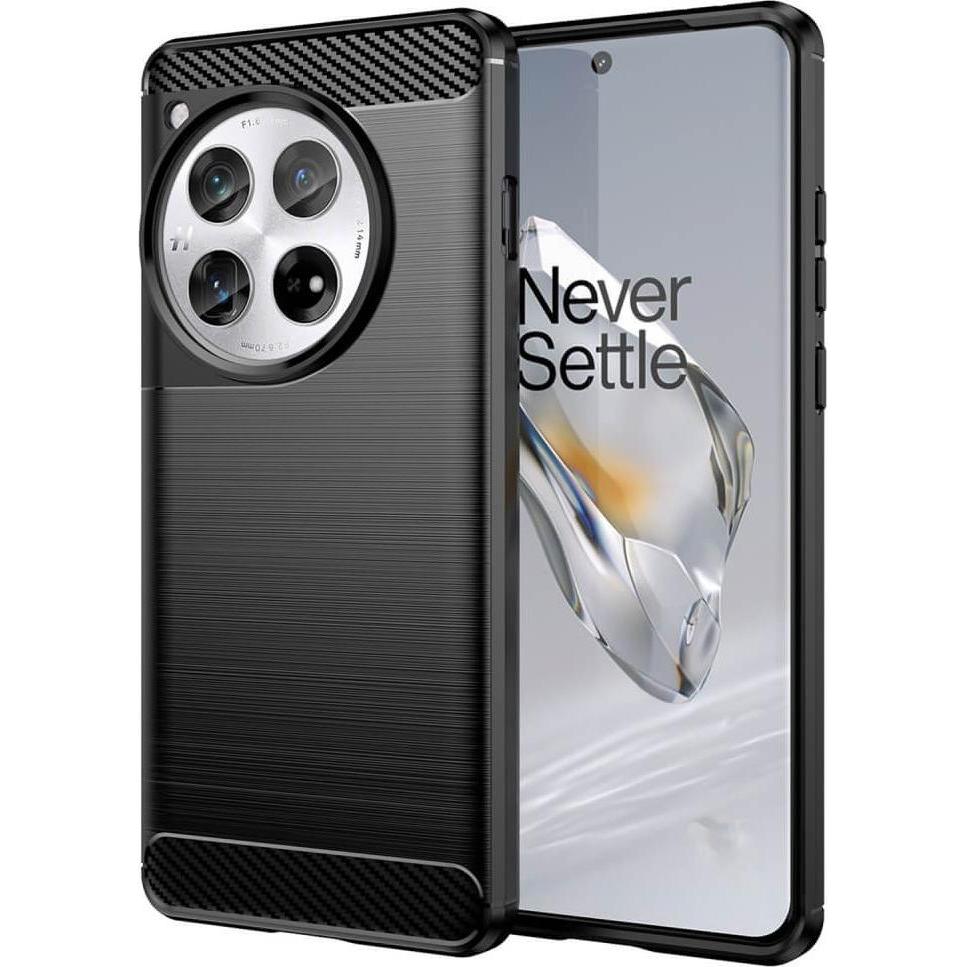 Bild von Cover-Discount OnePlus 12 - Metall Carbon Look Hülle schwarz (OnePlus 12), Smartphone Hülle, Schwarz