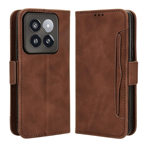 Bild von Cover-Discount Xiaomi 14 Pro - Etui viele Kartenfächer braun