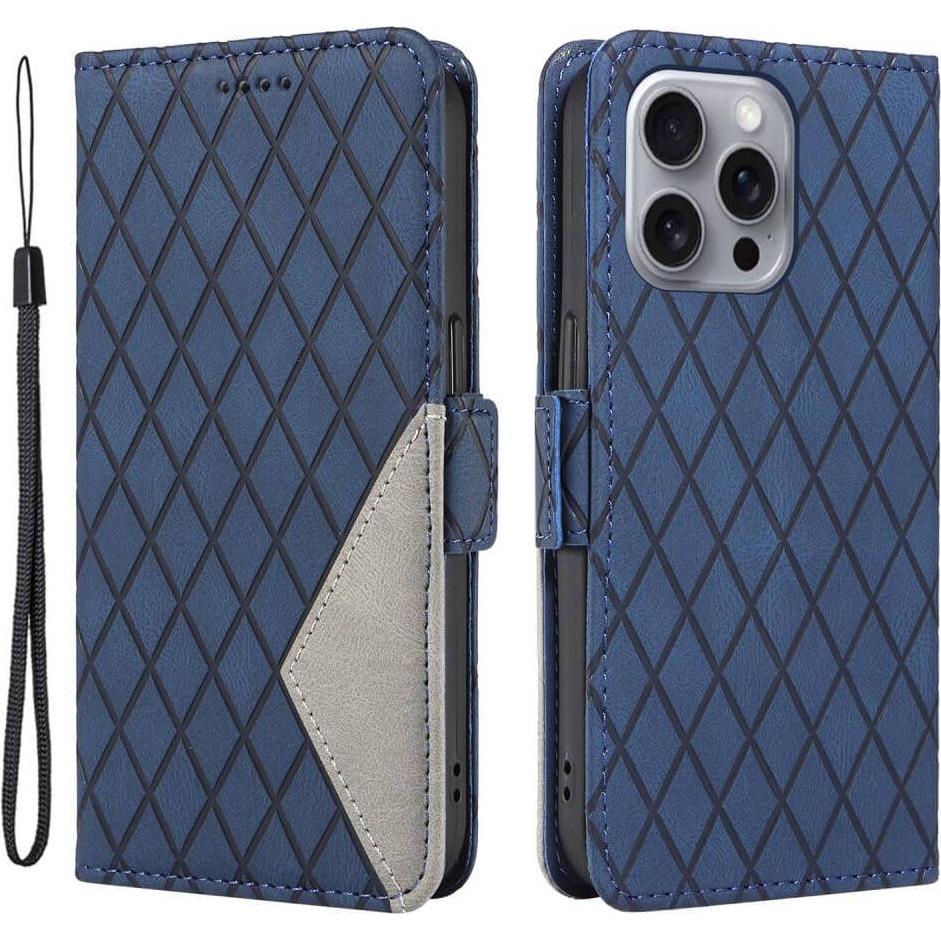 Bild von Cover-Discount iPhone 16 Pro Max - Rhombus Handyhülle Etui (Apple iPhone 16 Pro Max), Smartphone Hülle, Blau