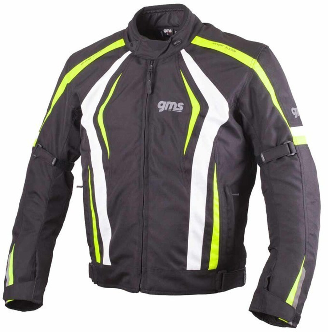 Bild von GMS Pace Motorrad Textiljacke, schwarz-weiss-gelb, Größe 2XL für Männer