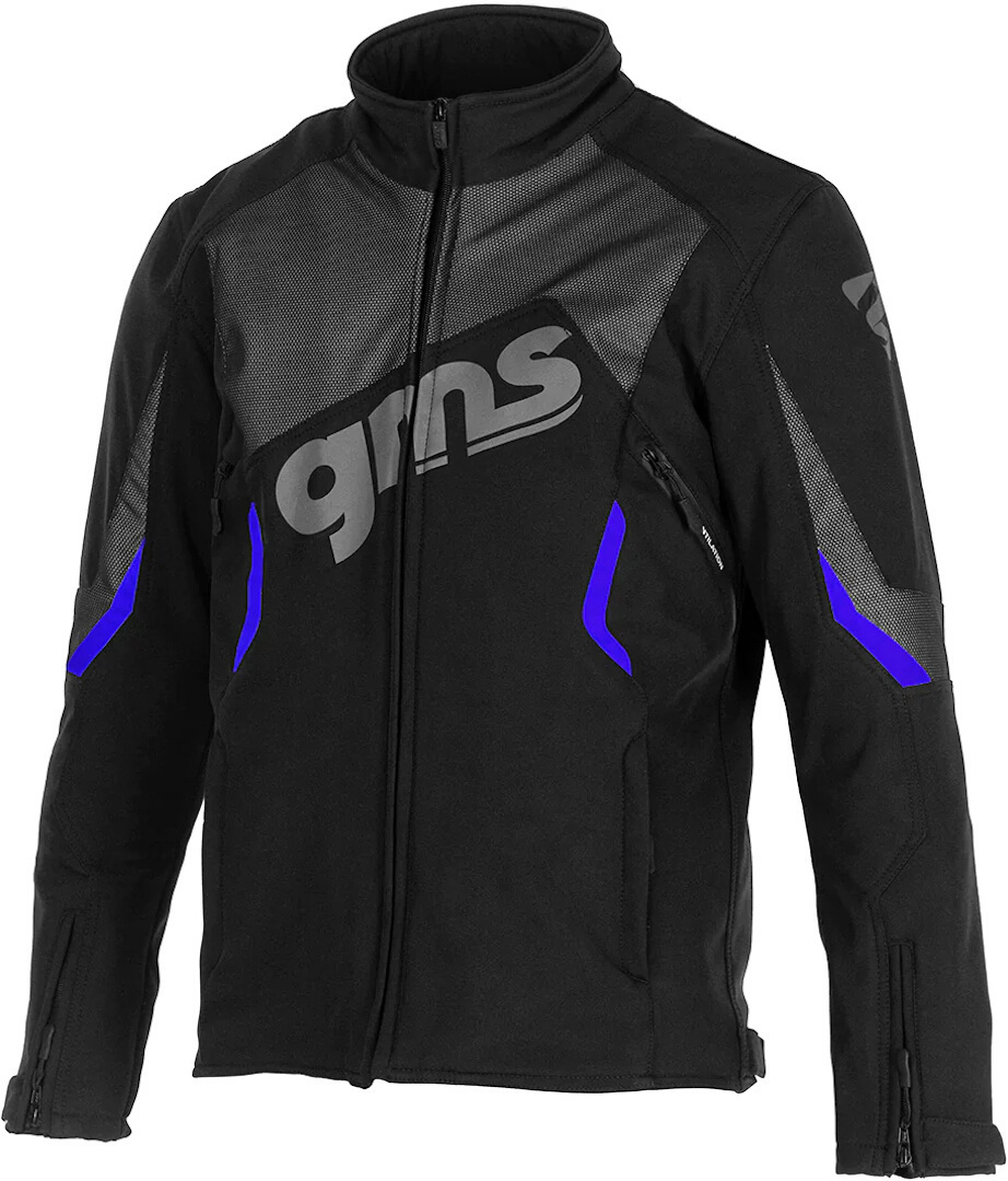 Bild von GMS Arrow Motorrad Softshell Jacke, schwarz-blau, Größe S für Männer
