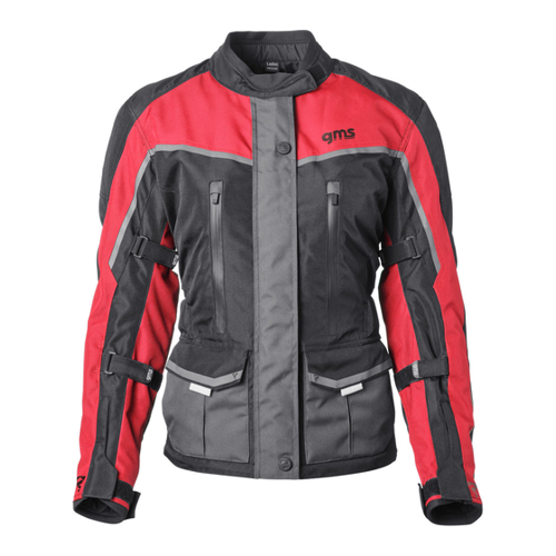 Bild von GMS Twister Neo Wasserdichte Damen Motorrad Textiljacke in Schwarz-Rot - Größe XS