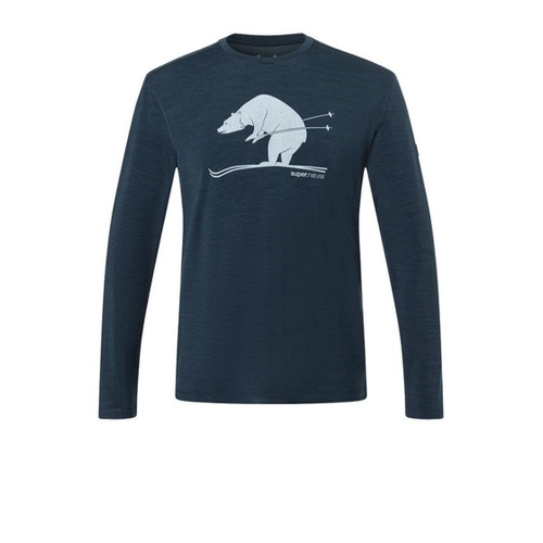 Bild von Super.Natural Herren Skiing Bear Brush Longsleeve – Komfort und Style für die Berge