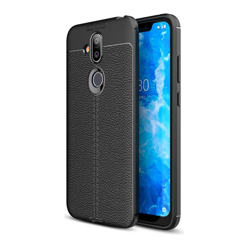Bild von Screenguard Nokia 8.1 Hülle Leather Design TPU Cover