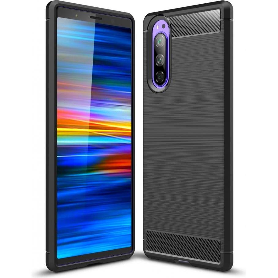 Bild von Screenguard Sony Xperia 5 Hülle Carbon Brushed Soft TPU (Sony Xperia 5), Smartphone Hülle, Schwarz