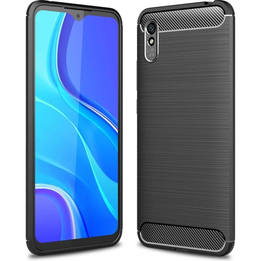 Bild von Screenguard Xiaomi Redmi 9A Hülle Carbon Brushed Soft TPU (Xiaomi Redmi 9A), Smartphone Hülle, Schwarz