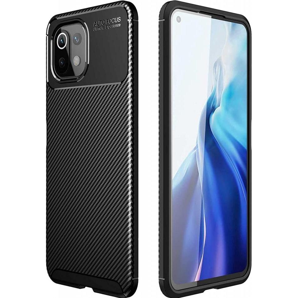 Bild von Screenguard Xiaomi Mi 11 Lite Hülle Carbon Design TPU Case (Xiaomi Mi 11 Lite), Smartphone Hülle, Schwarz