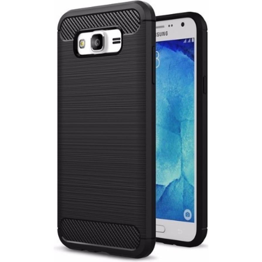 Bild von Screenguard Samsung Galaxy J7 2015 Hülle Carbon Brushed Soft TPU (Samsung Galaxy J7), Smartphone Hülle, Schwarz