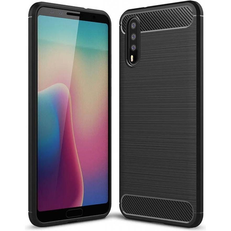 Bild von Screenguard Huawei P20 Hülle Carbon Brushed Soft TPU (Huawei P20), Smartphone Hülle, Schwarz