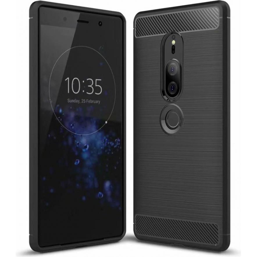 Bild von Screenguard Sony Xperia XZ2 Premium Hülle Carbon Brushed Soft TPU (Sony Xperia XZ2 Premium), Smartphone Hülle, Schwarz