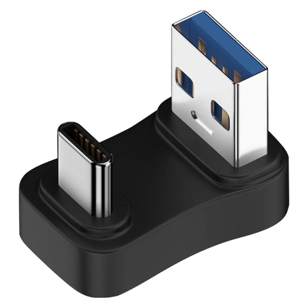 Bild von PowerGuard USB-A zu USB-C 180 Grad Winkel U-Form nach oben Adapter (male/male), USB Kabel