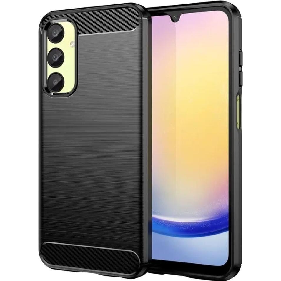 Bild von Screenguard Samsung Galaxy A25 5G Hülle Carbon Brushed Soft TPU (Samsung Galaxy A25 5G), Smartphone Hülle, Schwarz