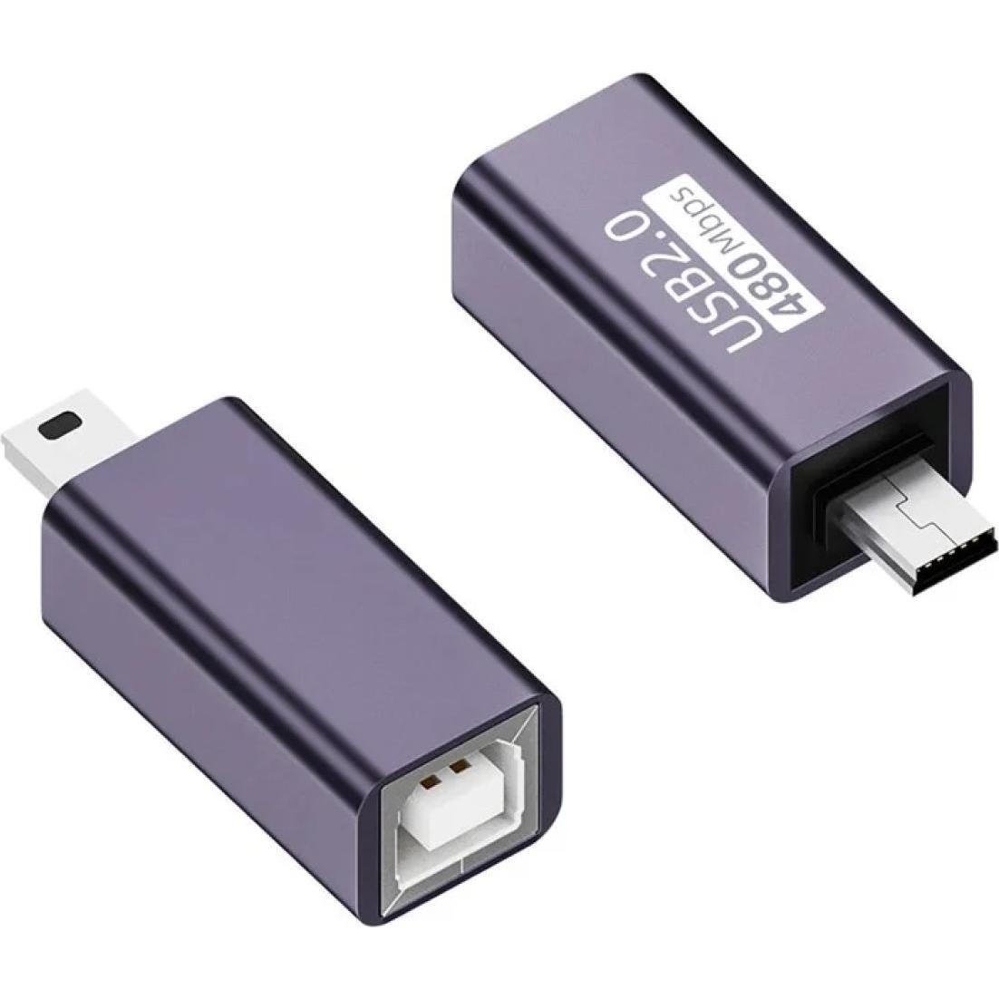 Bild von PowerGuard USB B 2.0 (female) Buchse auf Mini USB 2.0 (male) Adapter (USB 2.0), USB Kabel
